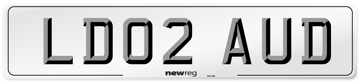 LD02 AUD Number Plate from New Reg